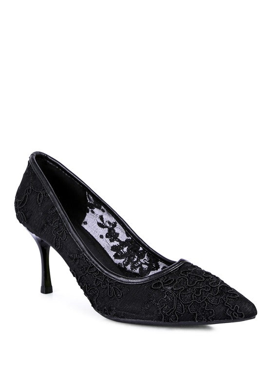 REUNION LACE STILETTO PARTY PUMPS