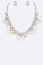 Marquis Flower Crystal Statement Necklace Set