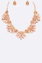 Marquis Flower Crystal Statement Necklace Set