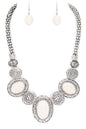 Oval Stone Western Bib Necklace Set