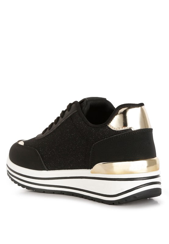 Mailys Metallic Panel Platform Sneakers