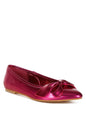 Bromelia Metallic Pleather Bow Ballerinas