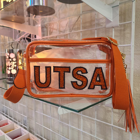 GD Clear Bag with UTSA Rhinestones